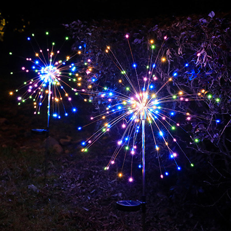Contemporary Industrial Solar LED Lawn Insert Light - Waterproof Outdoor Patio Firework Design