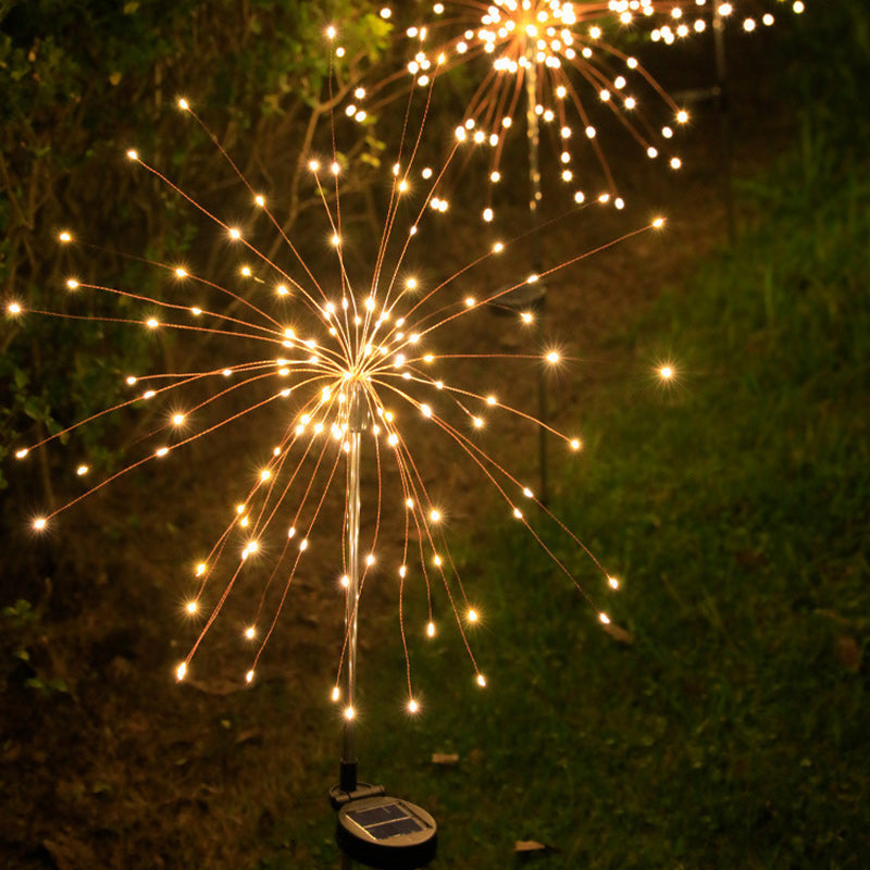 Contemporary Industrial Solar LED Lawn Insert Light - Waterproof Outdoor Patio Firework Design