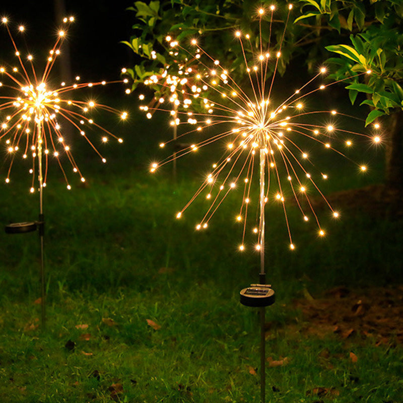 Contemporary Industrial Solar LED Lawn Insert Light - Waterproof Outdoor Patio Firework Design