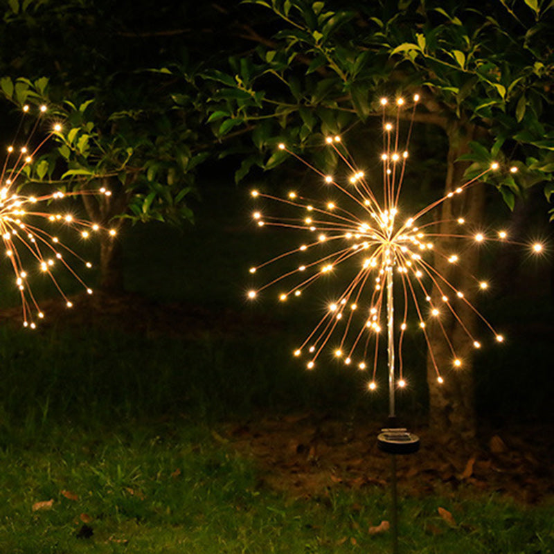 Contemporary Industrial Solar LED Lawn Insert Light - Waterproof Outdoor Patio Firework Design