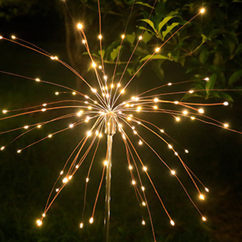 Contemporary Industrial Solar LED Lawn Insert Light - Waterproof Outdoor Patio Firework Design