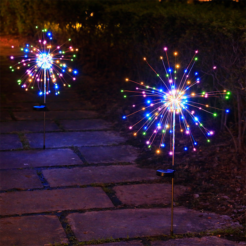 Contemporary Industrial Solar LED Lawn Insert Light - Waterproof Outdoor Patio Firework Design