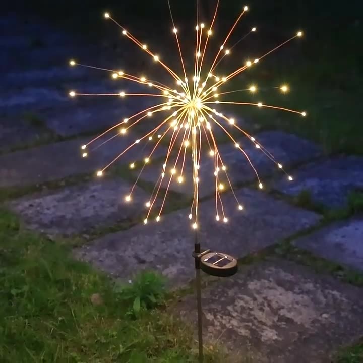 Contemporary Industrial Solar LED Lawn Insert Light - Waterproof Outdoor Patio Firework Design