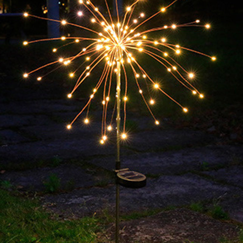 Contemporary Industrial Solar LED Lawn Insert Light - Waterproof Outdoor Patio Firework Design