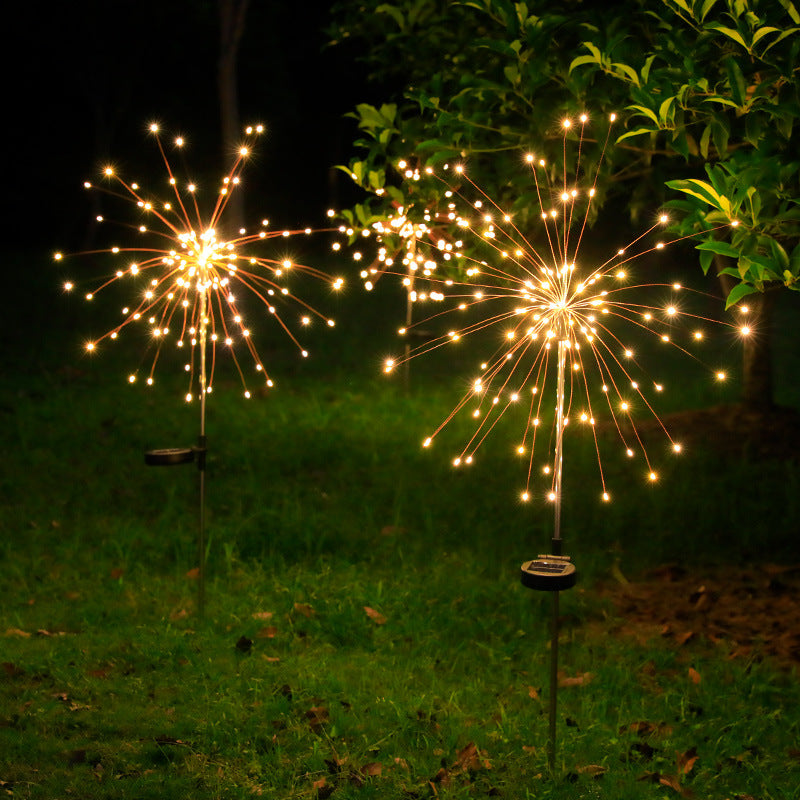 Contemporary Industrial Solar LED Lawn Insert Light - Waterproof Outdoor Patio Firework Design