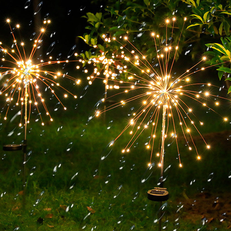 Contemporary Industrial Solar LED Lawn Insert Light - Waterproof Outdoor Patio Firework Design