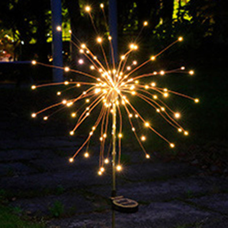 Contemporary Industrial Solar LED Lawn Insert Light - Waterproof Outdoor Patio Firework Design