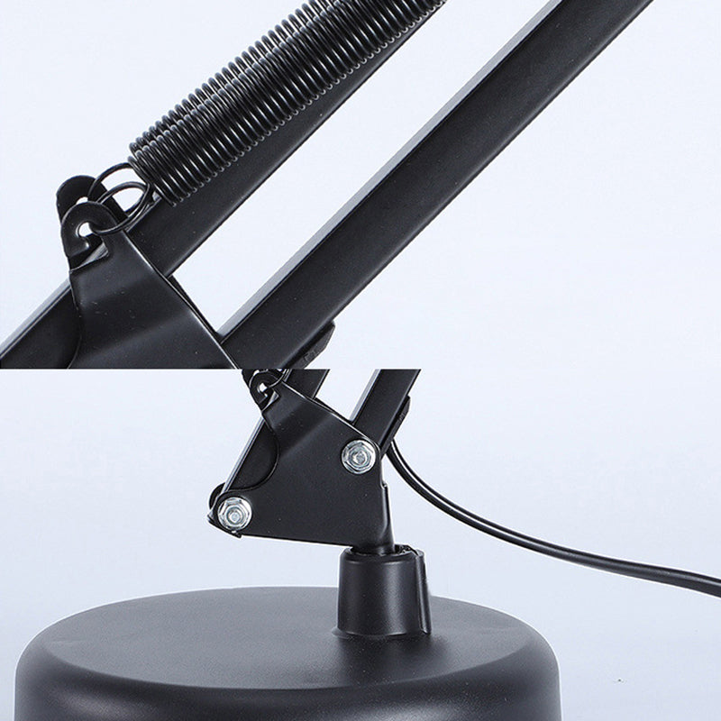 Contemporary Nordic Adjustable Lamp Arm Iron Round 1-Light Table Lamp for Bedroom, Modern Desk Lighting, Minimalist Design, Industrial Style Nightstand Lamp, Stylish Reading Light, Home Decor, Bedroom Accessories, Unique Table Lighting Solution
