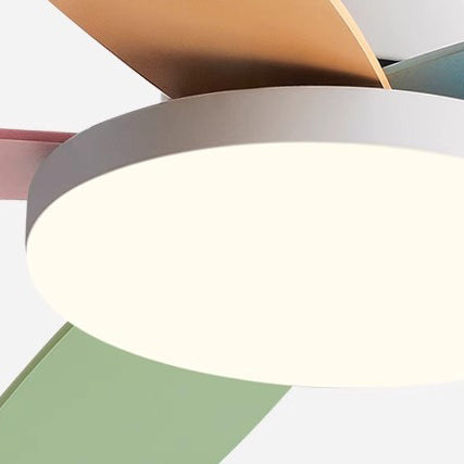 Scandinavian Carbon Steel LED Downrod Ceiling Fan Light for Living Room