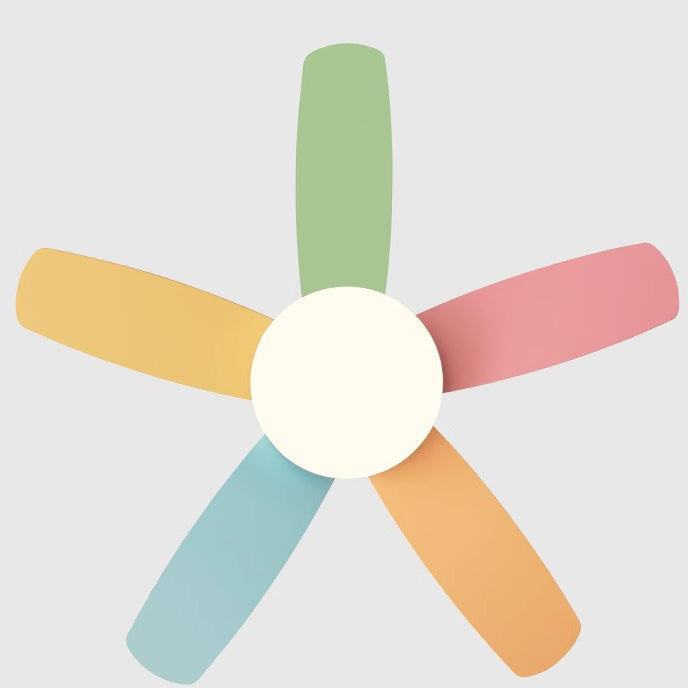 Scandinavian Carbon Steel LED Downrod Ceiling Fan Light for Living Room