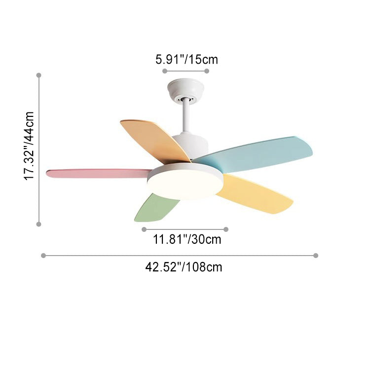 Scandinavian Carbon Steel LED Downrod Ceiling Fan Light for Living Room
