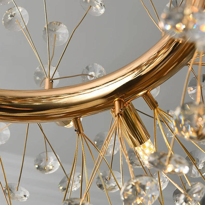 Modern Luxury Dandelion Crystal Floor Lamp - 9-Light Iron Aluminum Design for Study