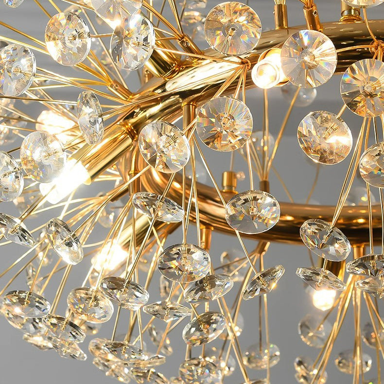 Modern Luxury Dandelion Crystal Floor Lamp - 9-Light Iron Aluminum Design for Study