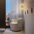 Modern Luxury Dandelion Crystal Floor Lamp - 9-Light Iron Aluminum Design for Study