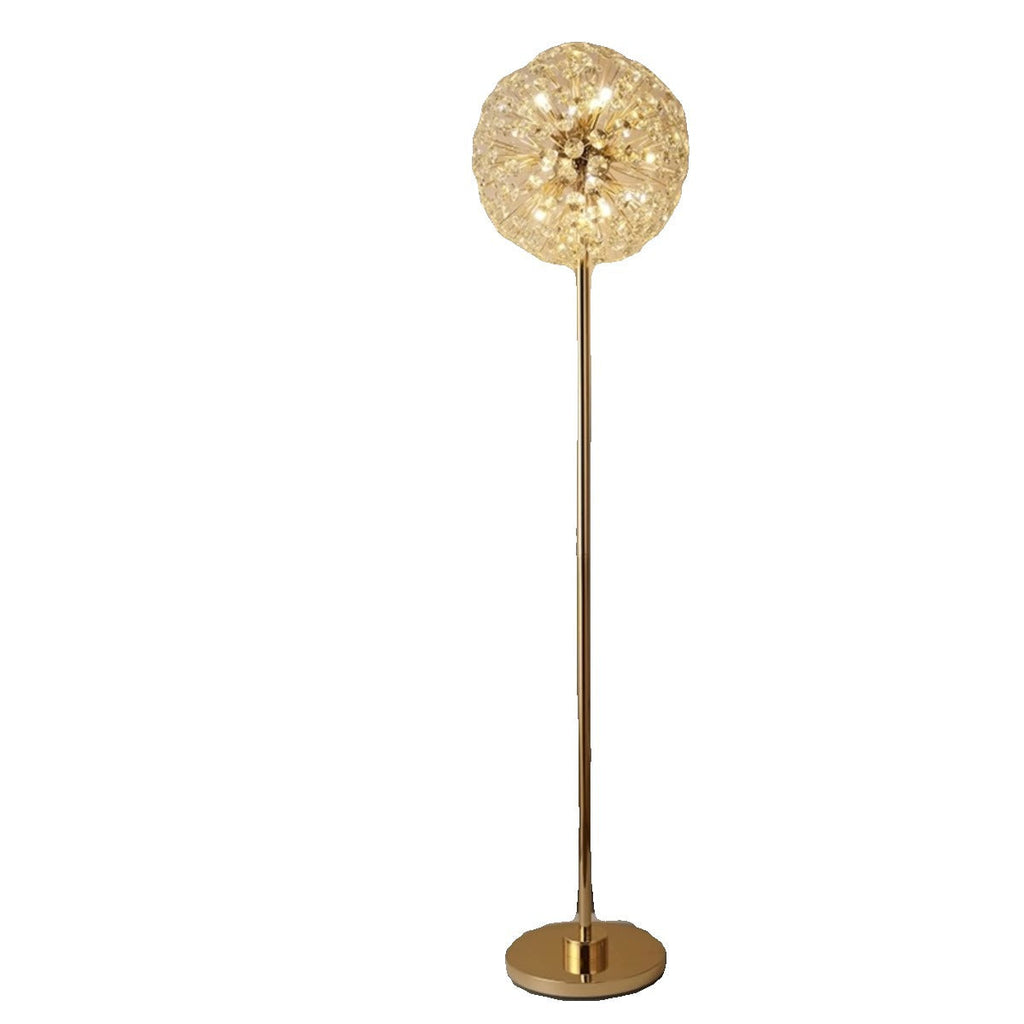 Modern Luxury Dandelion Crystal Floor Lamp - 9-Light Iron Aluminum Design for Study