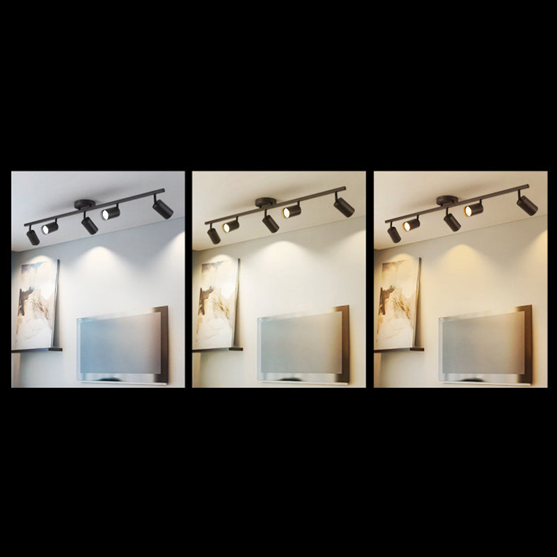 Contemporary Iron Aluminum 3/4/5-Light Adjustable Track Spotlight Semi-Flush Mount Ceiling Light for Living Room
