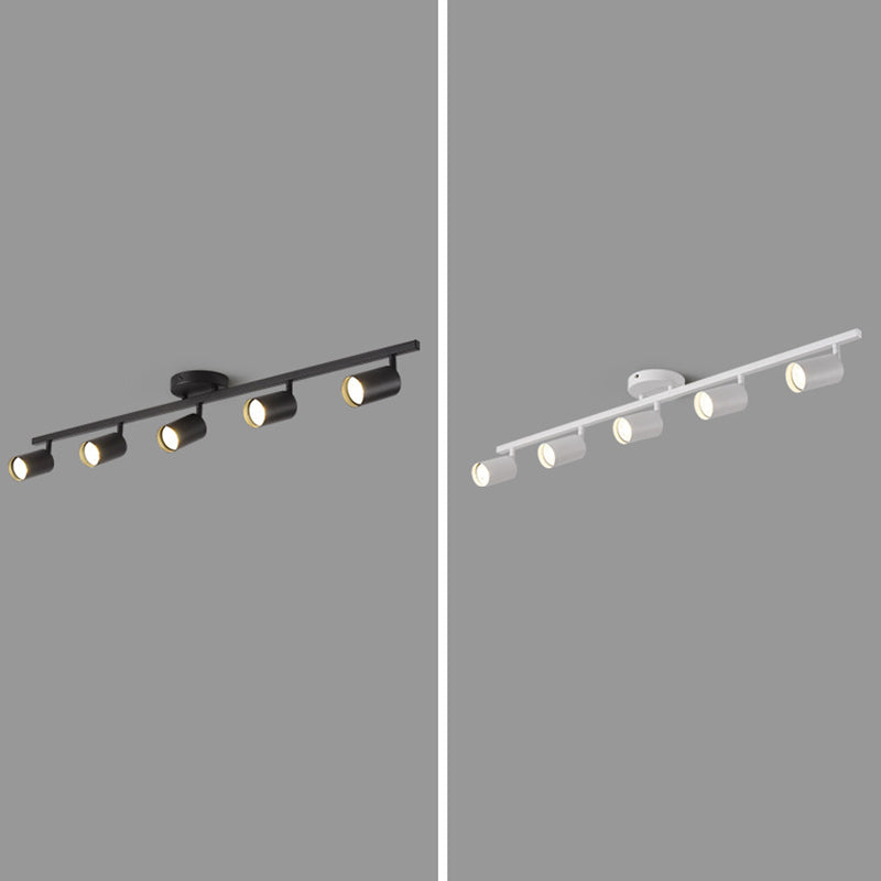 Contemporary Iron Aluminum 3/4/5-Light Adjustable Track Spotlight Semi-Flush Mount Ceiling Light for Living Room