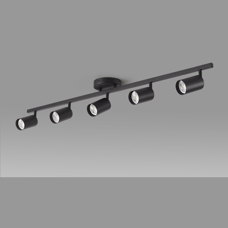 Contemporary Iron Aluminum 3/4/5-Light Adjustable Track Spotlight Semi-Flush Mount Ceiling Light for Living Room