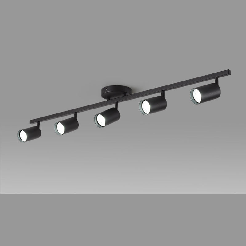 Contemporary Iron Aluminum 3/4/5-Light Adjustable Track Spotlight Semi-Flush Mount Ceiling Light for Living Room