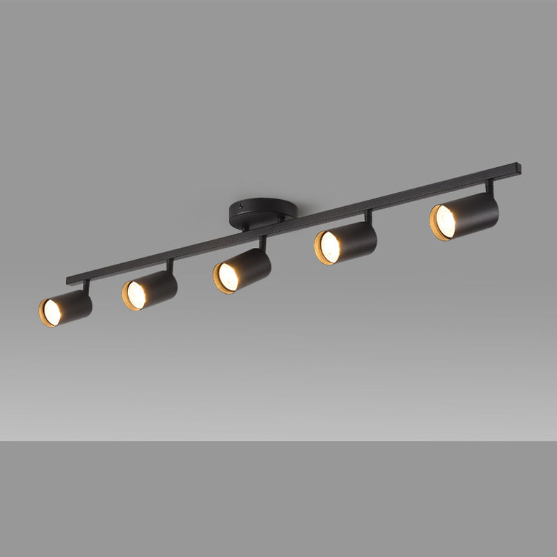 Contemporary Iron Aluminum 3/4/5-Light Adjustable Track Spotlight Semi-Flush Mount Ceiling Light for Living Room