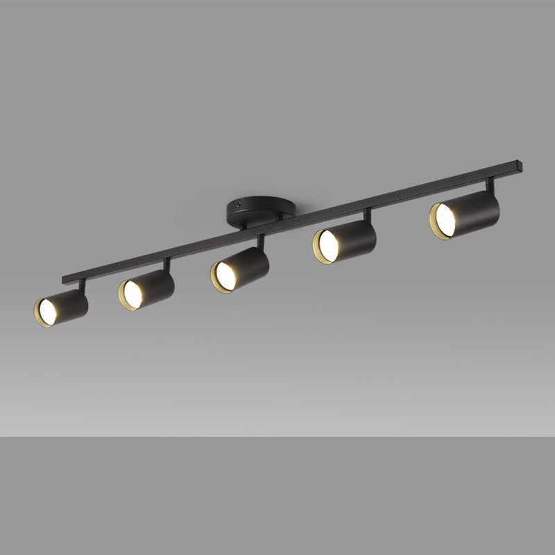 Contemporary Iron Aluminum 3/4/5-Light Adjustable Track Spotlight Semi-Flush Mount Ceiling Light for Living Room