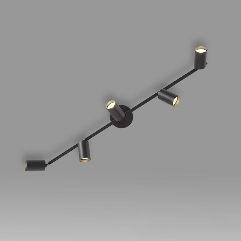 Contemporary Iron Aluminum 3/4/5-Light Adjustable Track Spotlight Semi-Flush Mount Ceiling Light for Living Room