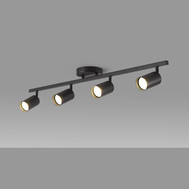 Contemporary Iron Aluminum 3/4/5-Light Adjustable Track Spotlight Semi-Flush Mount Ceiling Light for Living Room