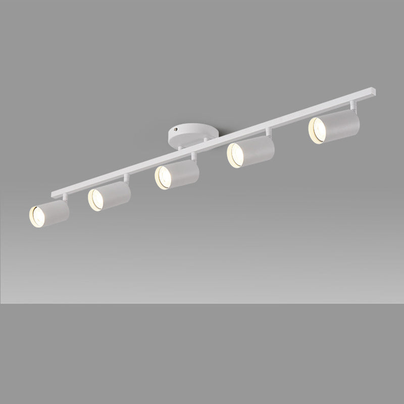 Contemporary Iron Aluminum 3/4/5-Light Adjustable Track Spotlight Semi-Flush Mount Ceiling Light for Living Room