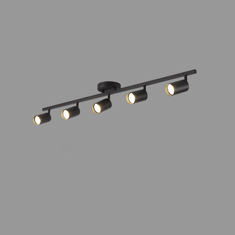 Contemporary Iron Aluminum 3/4/5-Light Adjustable Track Spotlight Semi-Flush Mount Ceiling Light for Living Room