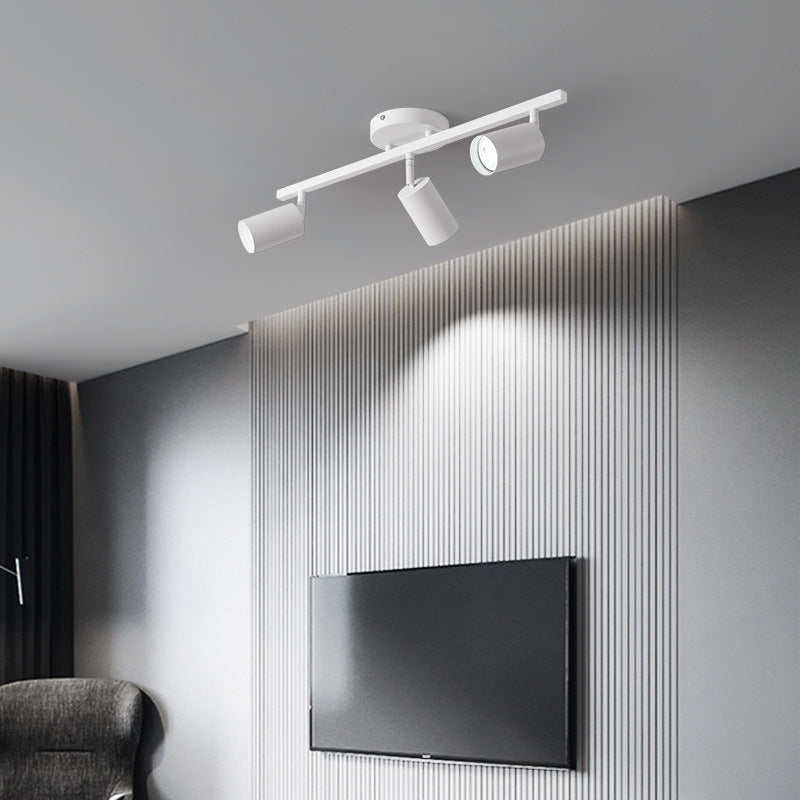 Contemporary Iron Aluminum 3/4/5-Light Adjustable Track Spotlight Semi-Flush Mount Ceiling Light for Living Room