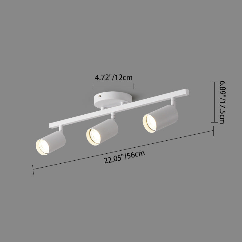 Contemporary Iron Aluminum 3/4/5-Light Adjustable Track Spotlight Semi-Flush Mount Ceiling Light for Living Room