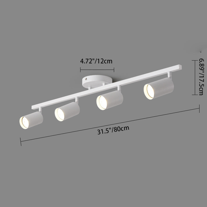 Contemporary Iron Aluminum 3/4/5-Light Adjustable Track Spotlight Semi-Flush Mount Ceiling Light for Living Room