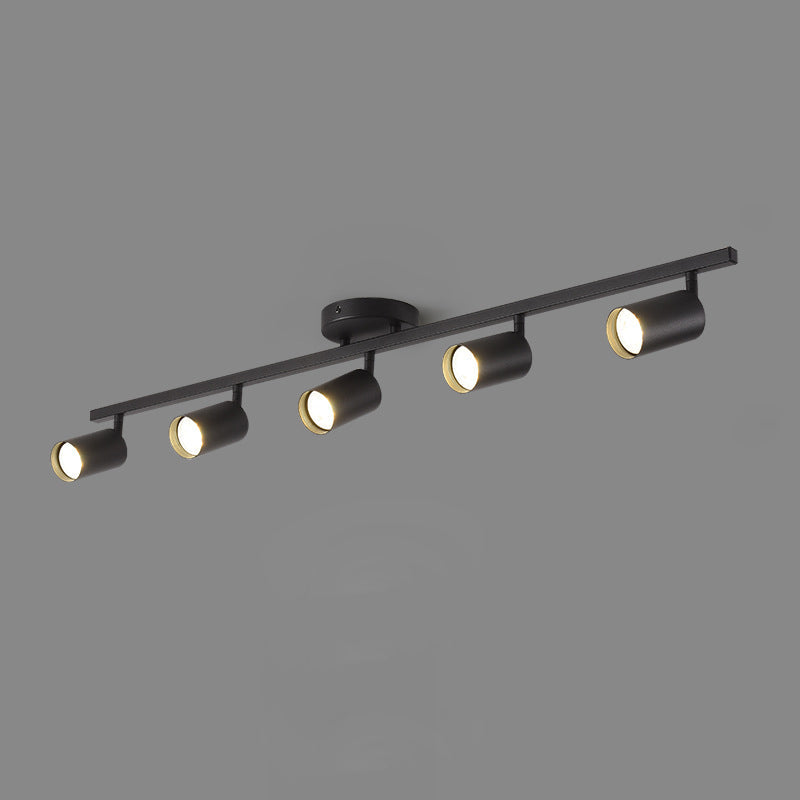 Contemporary Iron Aluminum 3/4/5-Light Adjustable Track Spotlight Semi-Flush Mount Ceiling Light for Living Room
