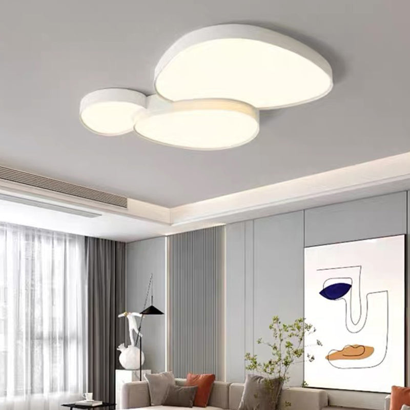 Contemporary Cobblestone Acrylic LED Flush Mount Ceiling Light for Living Room