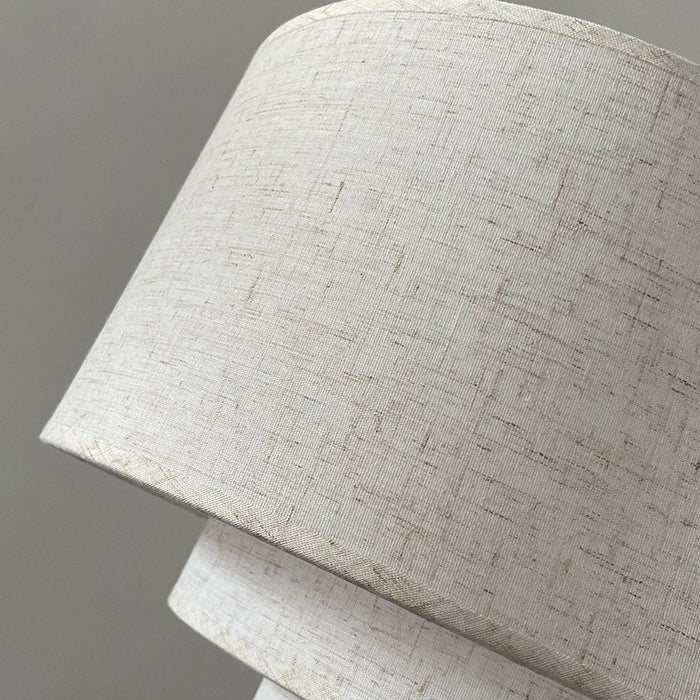 Traditional French 3-Light Pendant Light - Solid Wood & Corrugated Fabric Shade for Living Room
