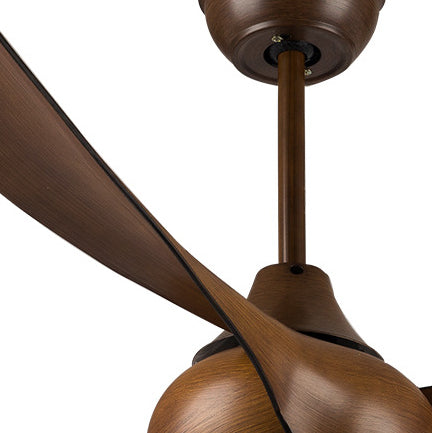 Contemporary Retro LED Ceiling Fan with Acrylic Shade and Downrods for Living Room