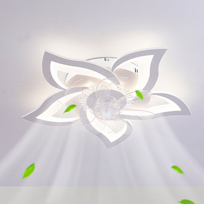 Contemporary LED Flush Mount Ceiling Fan Light for Bedroom - Aluminum, Acrylic, ABS Design, Modern Home Lighting, Energy Efficient, Stylish Ceiling Fixture