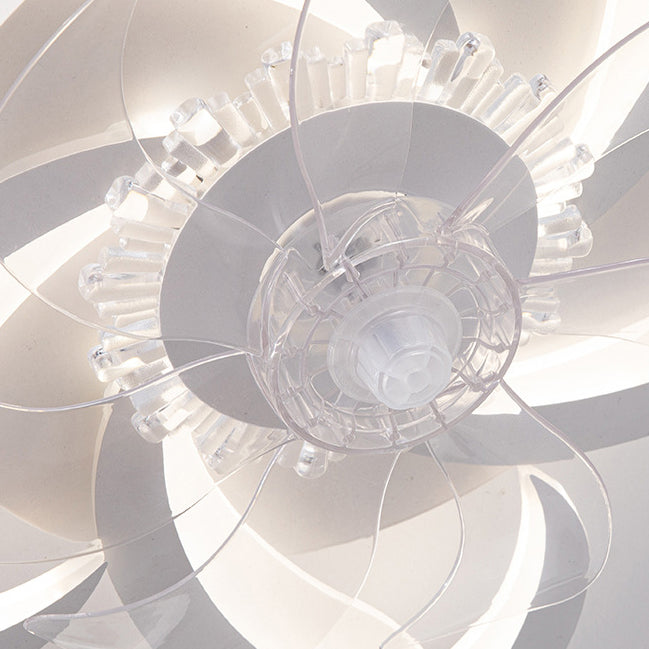 Contemporary LED Flush Mount Ceiling Fan Light for Bedroom - Aluminum, Acrylic, ABS Design, Modern Home Lighting, Energy Efficient, Stylish Ceiling Fixture