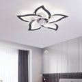 Contemporary LED Flush Mount Ceiling Fan Light for Bedroom - Aluminum, Acrylic, ABS Design, Modern Home Lighting, Energy Efficient, Stylish Ceiling Fixture