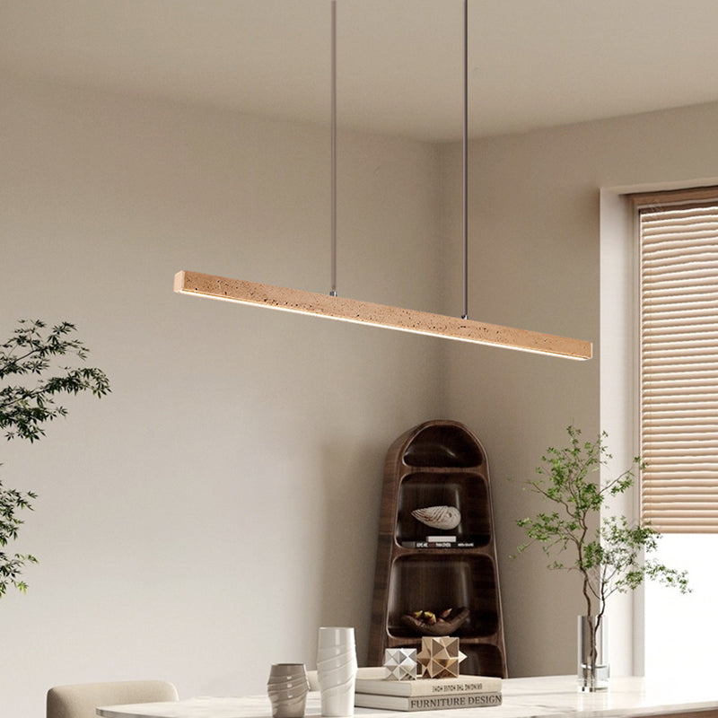 Vintage Travertine Iron LED Island Pendant Light for Living Room