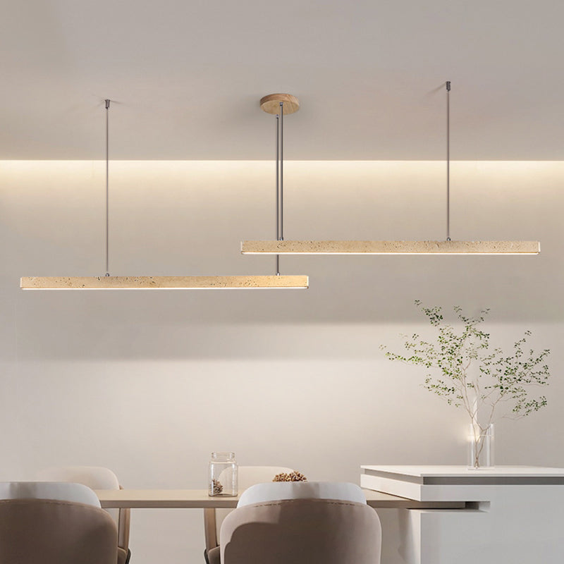 Vintage Travertine Iron LED Island Pendant Light for Living Room
