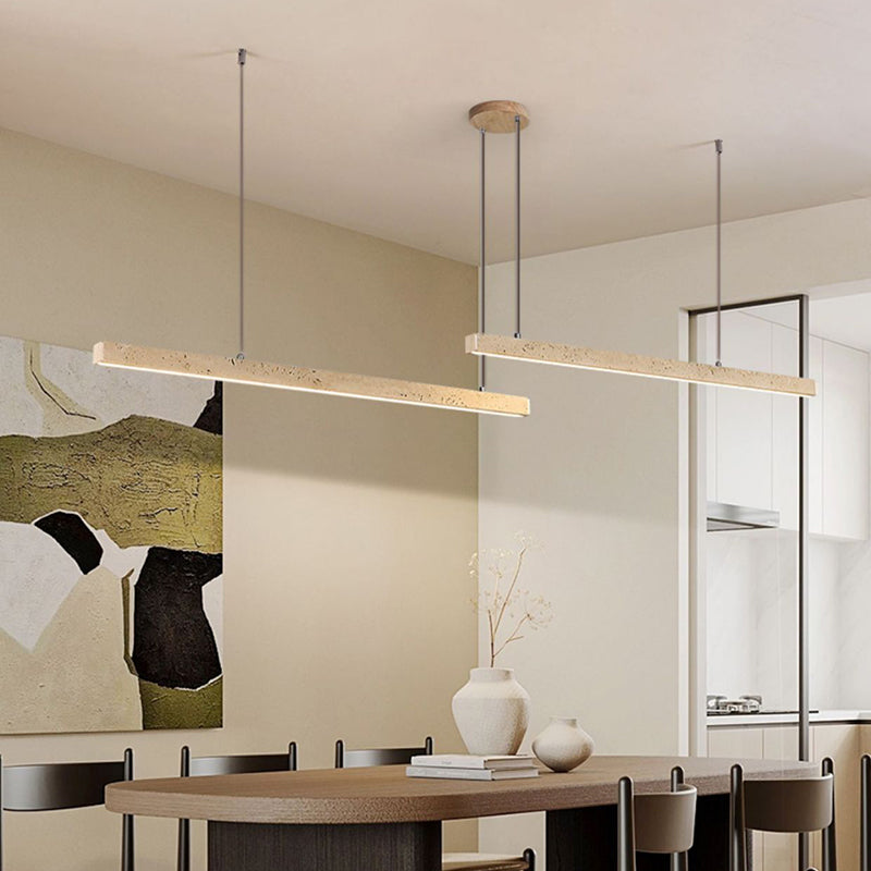 Vintage Travertine Iron LED Island Pendant Light for Living Room