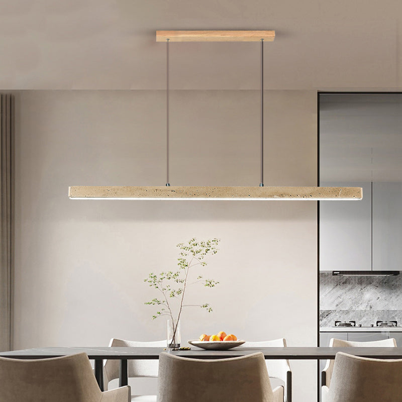 Vintage Travertine Iron LED Island Pendant Light for Living Room