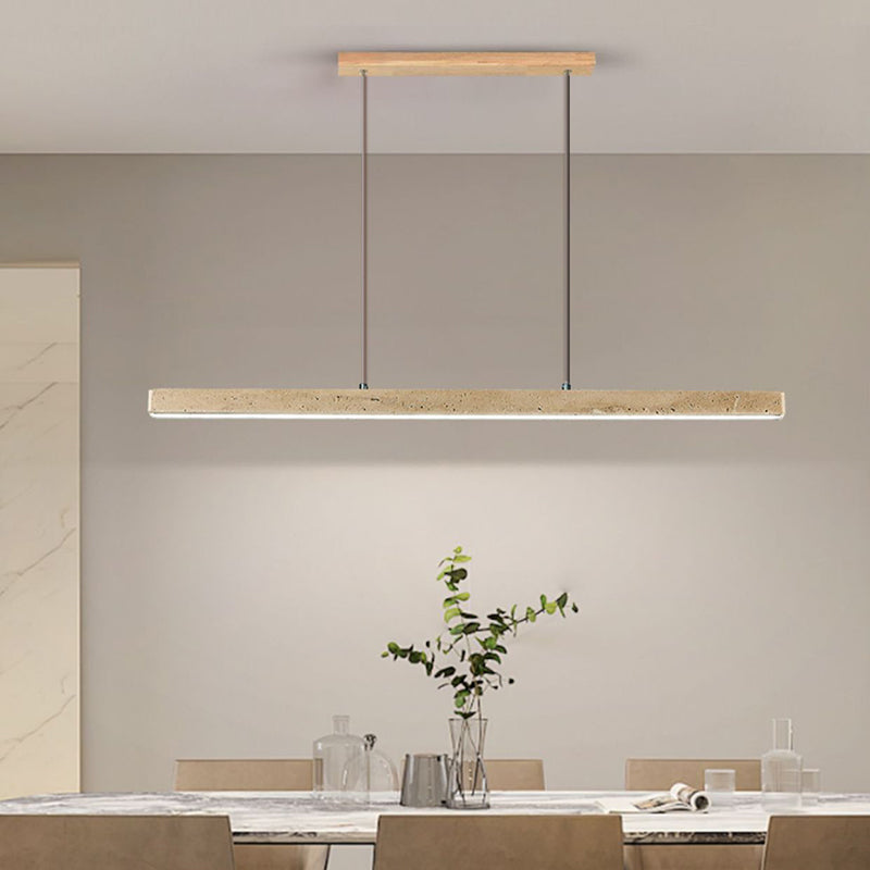 Vintage Travertine Iron LED Island Pendant Light for Living Room