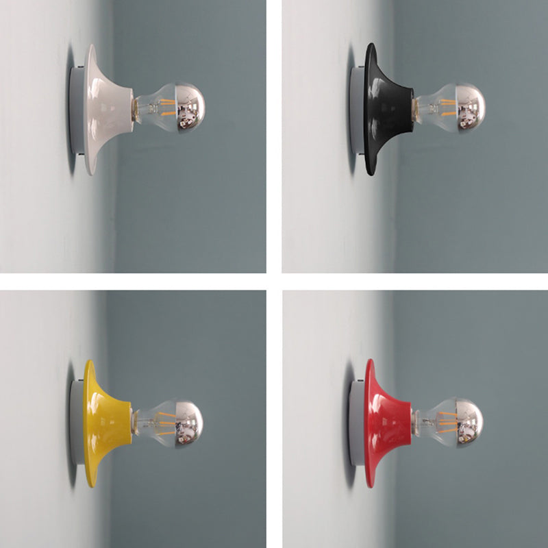 Contemporary Scandinavian Iron Geometric Circle Wall Sconce - 1-Light Lamp for Living Room