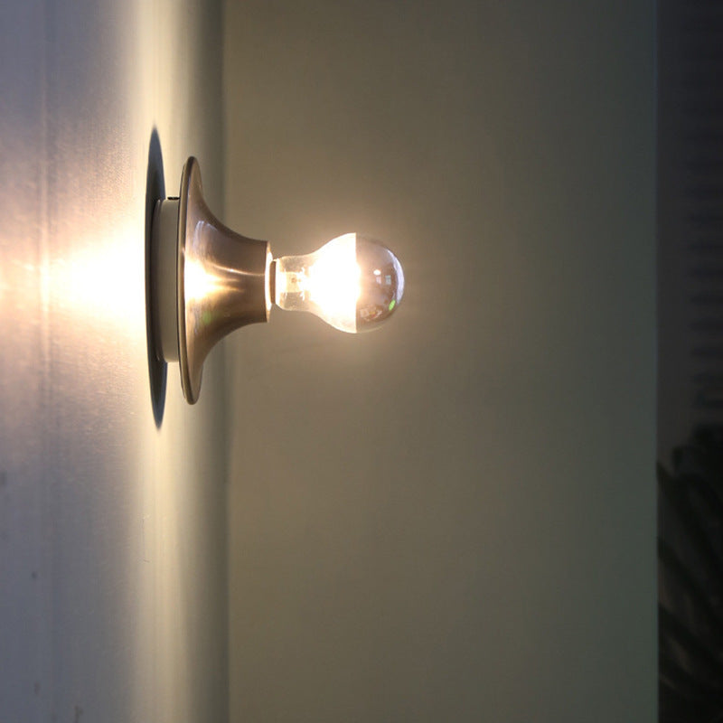 Contemporary Scandinavian Iron Geometric Circle Wall Sconce - 1-Light Lamp for Living Room