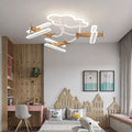 Contemporary Cartoon Solid Wood Acrylic LED Ceiling Light for Living Room