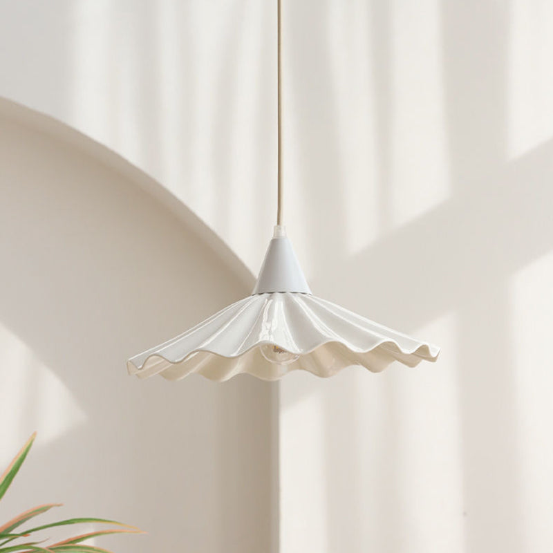 Vintage Ceramic Lotus Leaf Pendant Light for Living Room Lighting