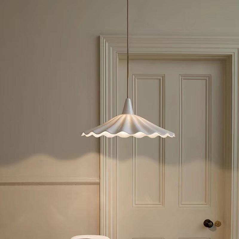 Vintage Ceramic Lotus Leaf Pendant Light for Living Room Lighting