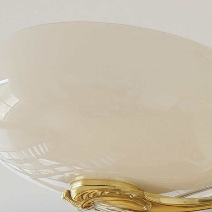 Traditional French Opal Glass Round Shade Chandelier - 3/5-Light Living Room Fixture